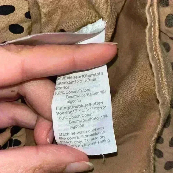 J. Crew | Ruffleneck Tiered Popover Dress in Leopard Dot sz Small S Tan black - Picture 8 of 9